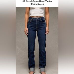 American Eagle Outfitters Dark Blue Straight Leg Jeans
